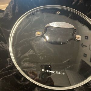 Copper Cook 9.5” Clear Glass Lid With Metal Surround & Handle